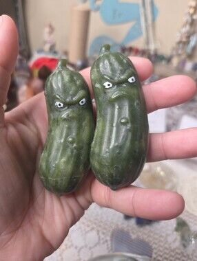 1 Green Jade Angry Pickle ( 3in) Good Luck